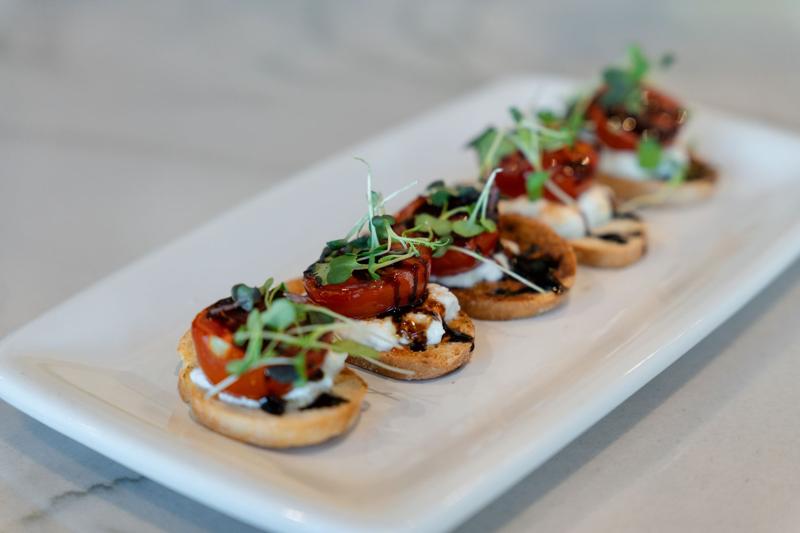 Passed appetizers with microgreens